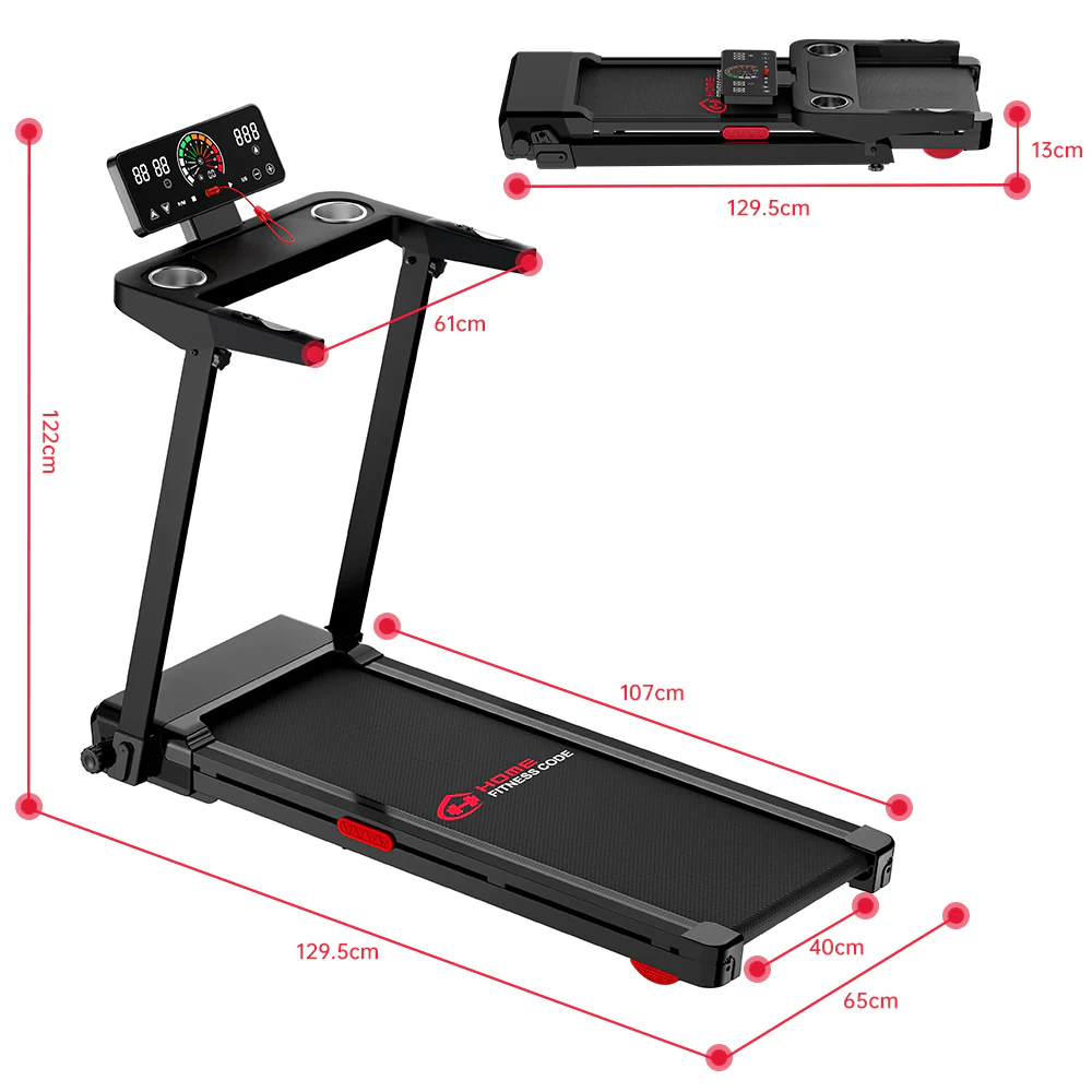 Folding Treadmill Q8, 1-12KM/H, 5% Manual Incline, Touch Control - Image 24