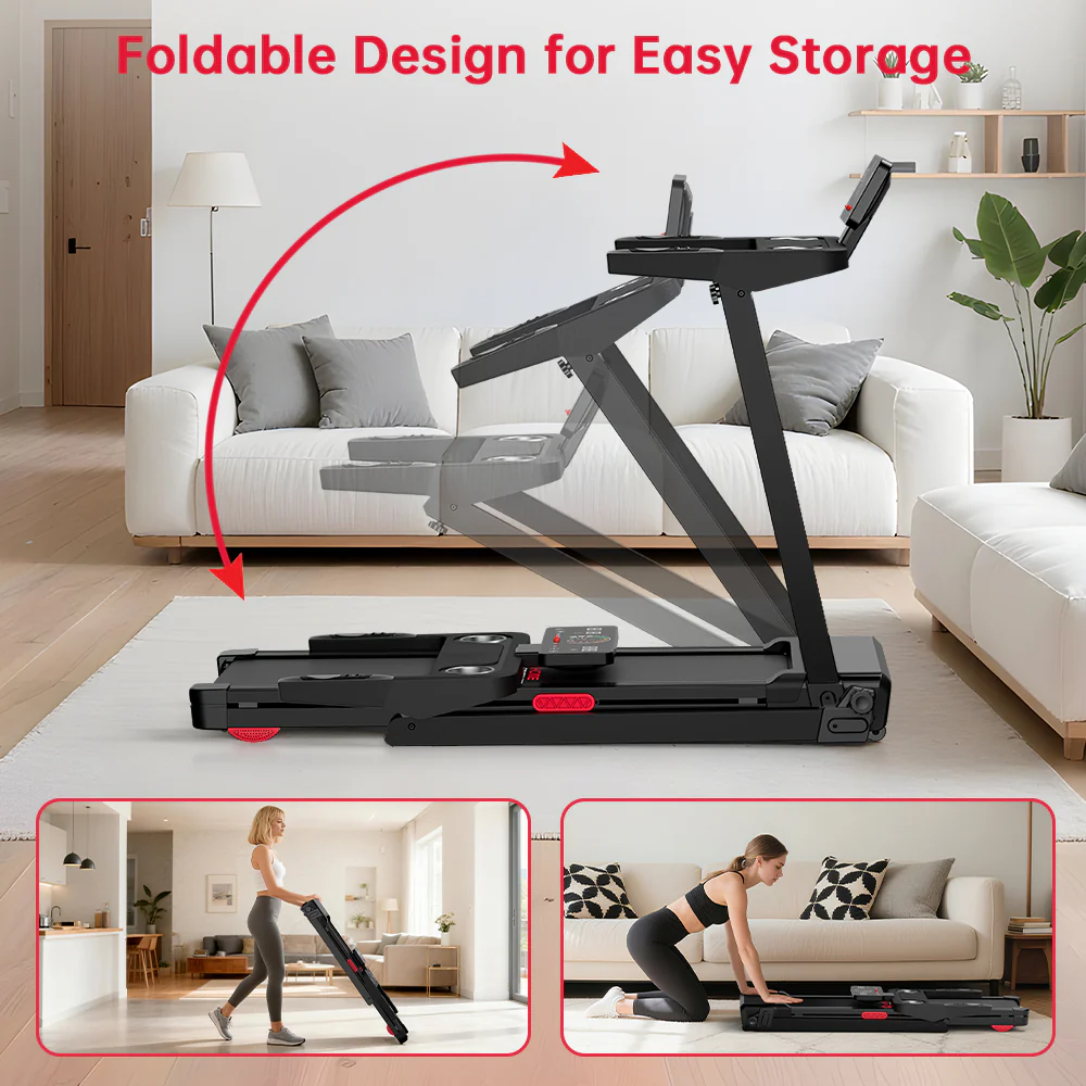 Folding Treadmill Q8, 1-12KM/H, 5% Manual Incline, Touch Control - Image 26
