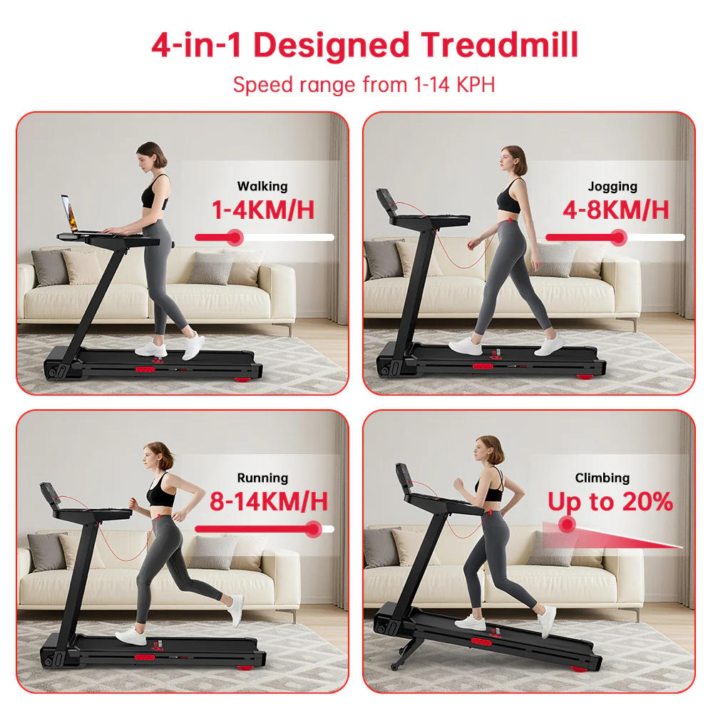 Folding Treadmill Q8, 1-12KM/H, 5% Manual Incline, Touch Control - Image 18