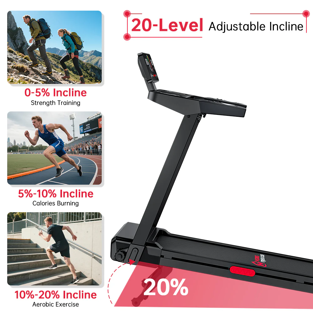 Folding Treadmill Q8, 1-12KM/H, 5% Manual Incline, Touch Control - Image 19