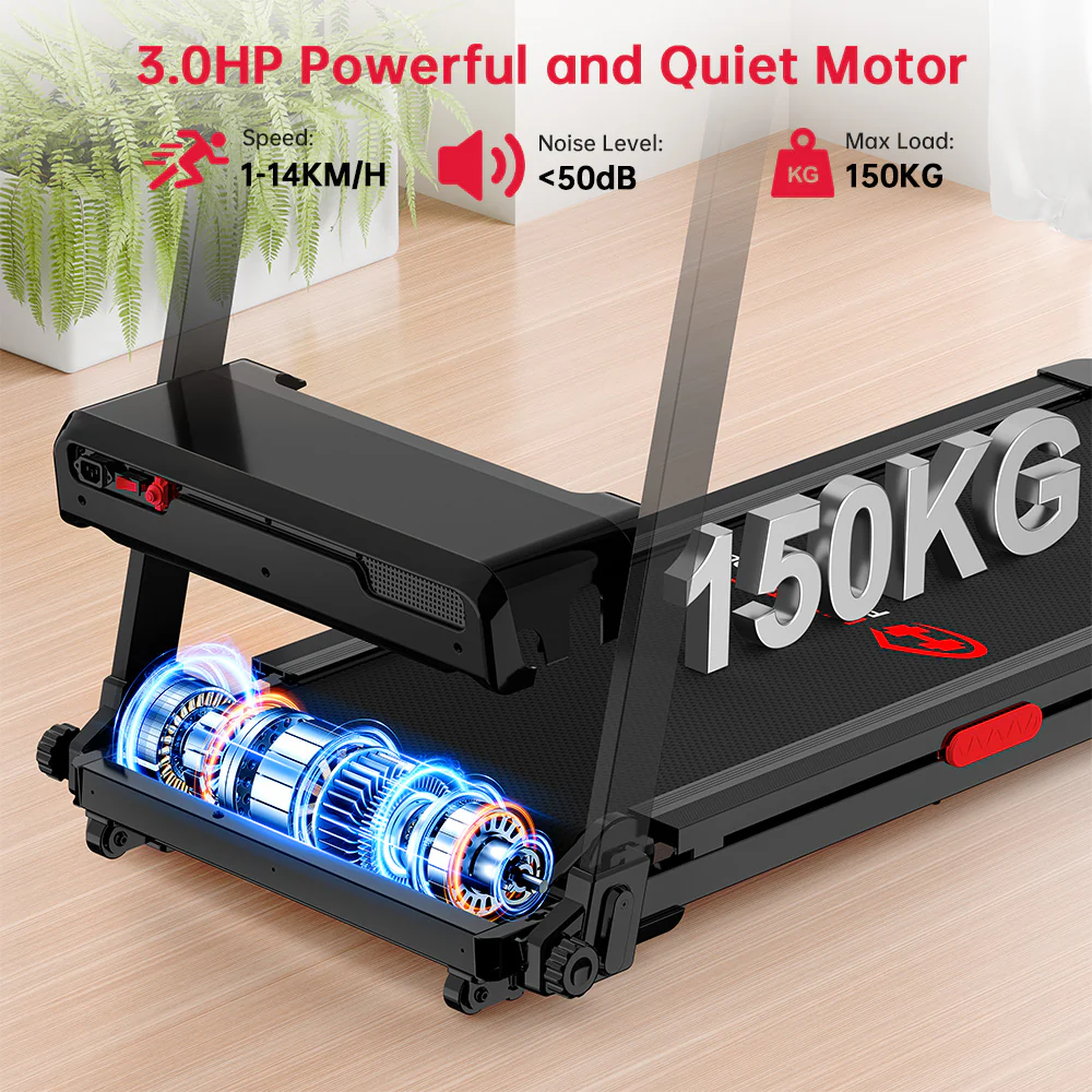 Folding Treadmill Q8, 1-12KM/H, 5% Manual Incline, Touch Control - Image 21