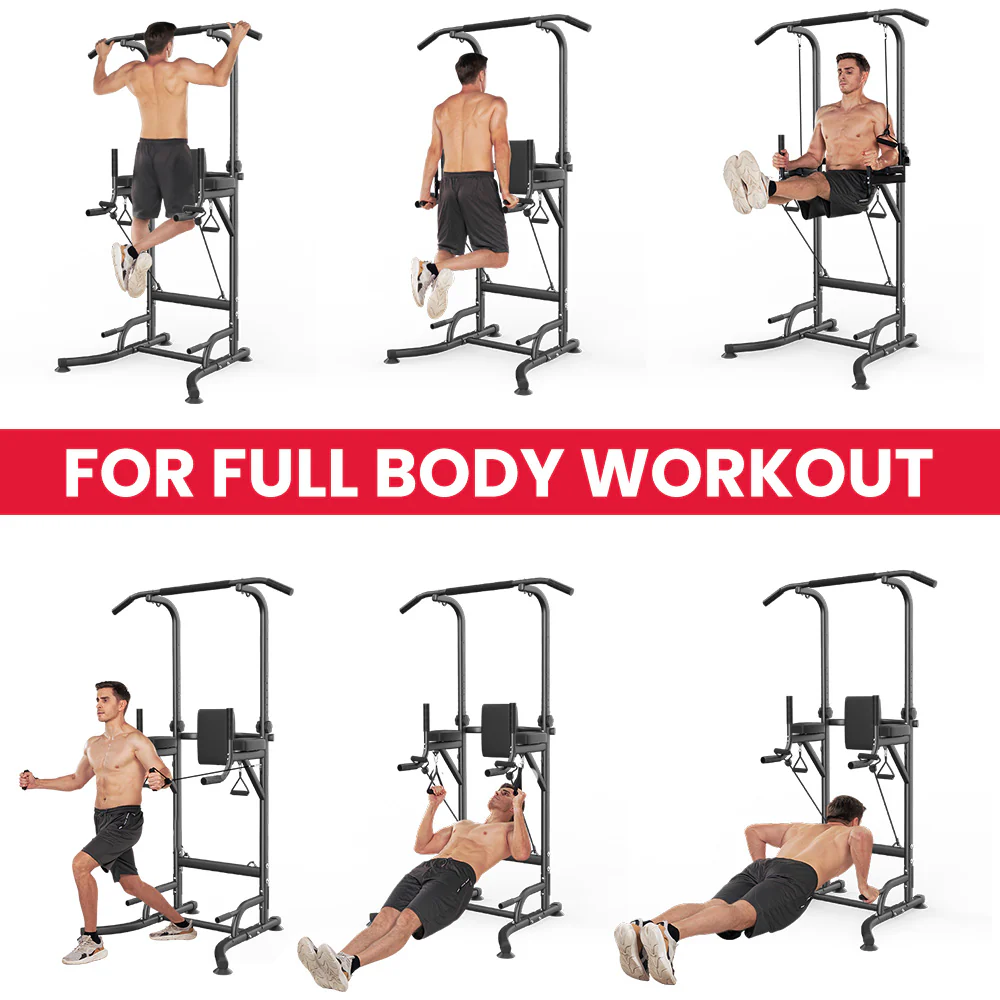 Power Tower Dip Station A1, with Resistance Bands - Image 7