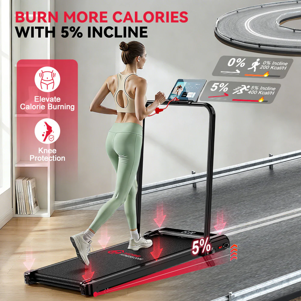 Folding Treadmill Z3 with Brushless Motor, Speed 1-6KM/H, 5% Manual Incline - Image 4